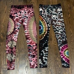 2 Pairs of Tie Dye Yoga Leggings